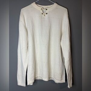 NXD size Large Elegant Cream Women's Sweater longe sleeve with clasps on neck